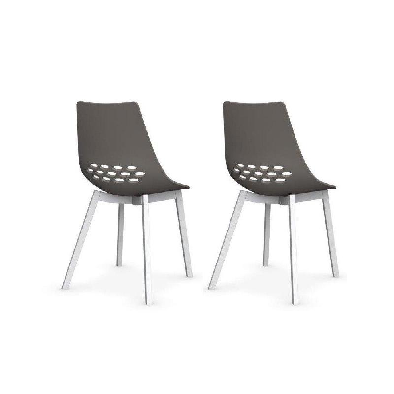 LOT DE 2 CHAISES JAM W  GRÈGE PIÉTEMENT BLANC OPTIQUE OPAQUE_0