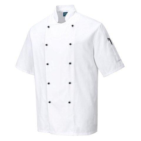 LOT DE 2 - PORTWEST C734 VESTE CUISINE KENT MANCHES COURTES BLANC - TAILLE M