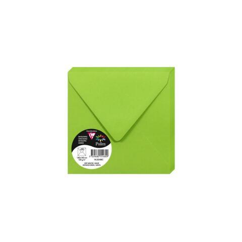 LOT DE 4 - PAQUET DE 20 ENVELOPPES POLLEN 140X140MM 120G/M2 - VERT MENTHE