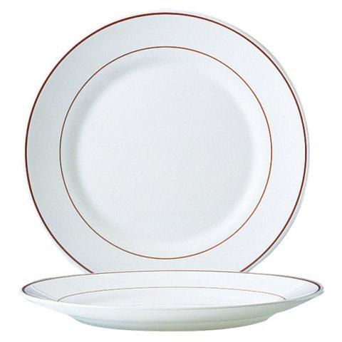 LOT DE 6 - RESTAURANT FILET BORDEAUX ASSIETTE PLATE Ø 23,5 CM