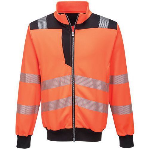 SWEATSHIRT ZIPPÉ HAUTE VISIBILITÉ PW370 NOIR/ORANGE 4XL - PORTWEST