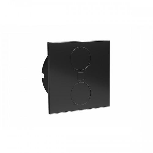 MULTIPRISE ENCASTRÉE E-DUPLEX AVEC OUVERTURE ET FERMETURE MOTORISÉE - CARRÉ INOX NOIR SYNERCIA