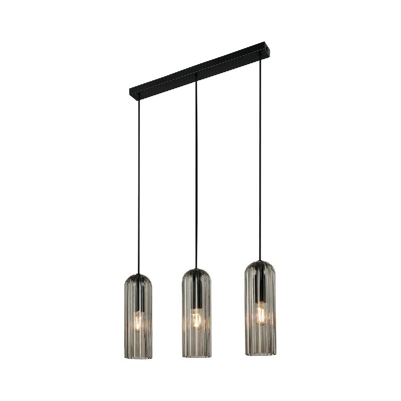 Nordlux Suspension MIELLA 3-Rail Verrerie Smoked, H.30 - IP20 - E27 / Intérieur - gris 5704924018626_0