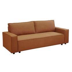 Oviala Business Canapé convertible en tissu 3 places terracotta - marron polyester 112273_0