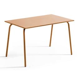 Oviala Business Table de jardin en acier 120 x 70 cm caramel - marron acier 113934_0