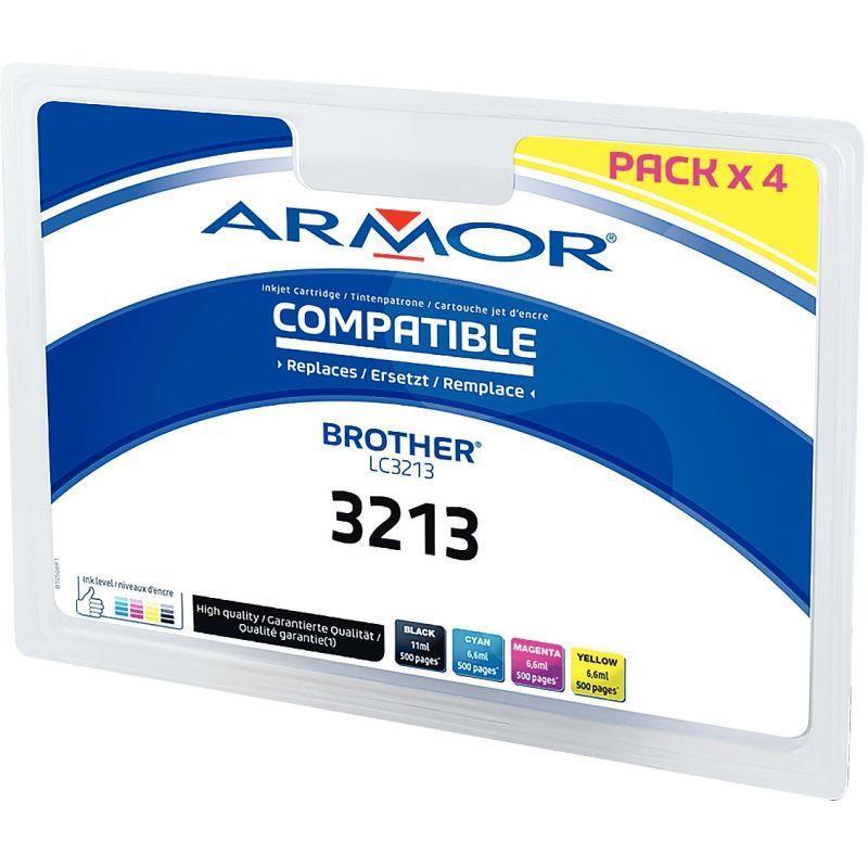Pack de 4 cartouches encre compatible à la marque Brother LC3213 noir cyan magenta et jaune_0