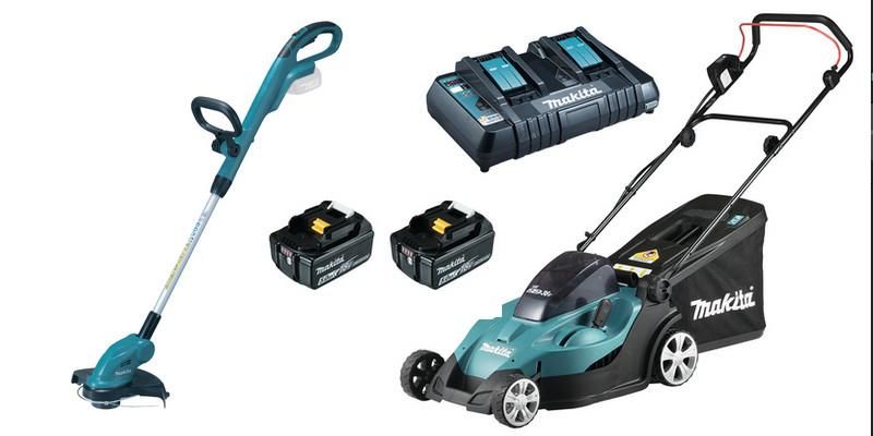 PACK SANS FIL TONDEUSE DLM431PT2 + COUPE-HERBE 18V 5AH DUR181Z - DLX2231PT