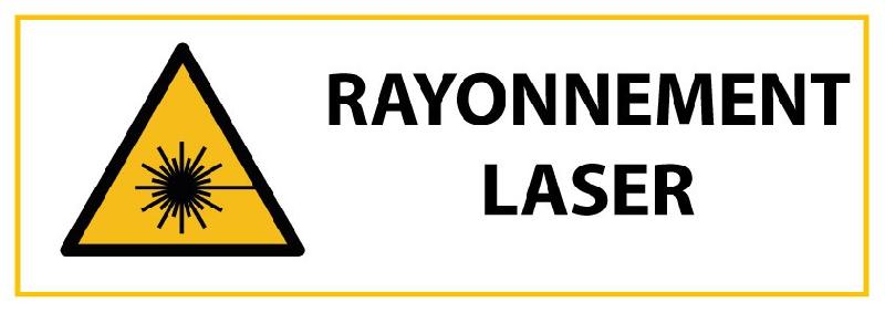 PANNEAU DE DANGER ISO EN 7010 - RAYONNEMENT LASER - W004  - 297 X 105 MM - VINYLE SOUPLE AUTOCOLLANT - LOT DE 3