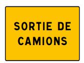 Panneau de signalisation type KC1 SC - Sortie de camions - 800x600 mm ou 1600x1200 mm avec support_0