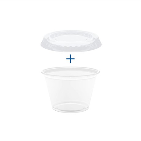 PETIT POT + COUVERCLE 60 ML D.6.2 CM PP TRANSPARENT (VENDU PAR 24 LOTS DE 50)