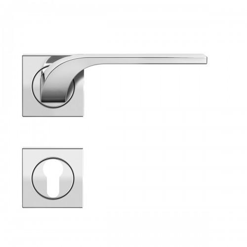 POIGNÉES DE PORTE SUR ROSACES CARRÉES SÉRIE ER 87Q LAS VEGAS - POLI - CLÉ I KARCHER DESIGN