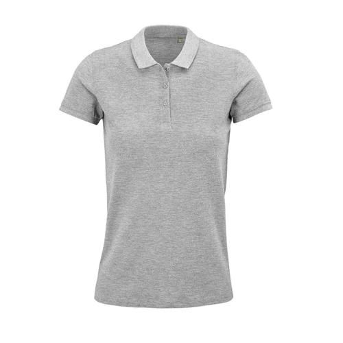 POLO PERSONNALISABLE FEMME COTON ORGANIQUE BIO GRIS CHINÉ