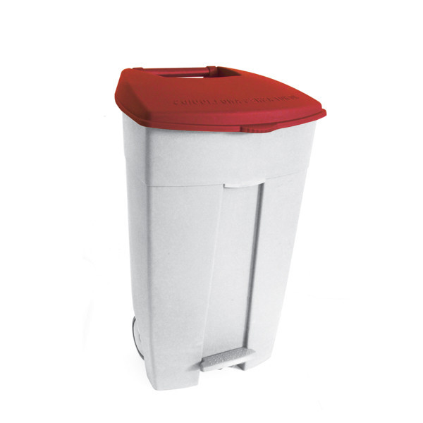 Poubelle a pedale contiplast 120l blanc/rouge_0