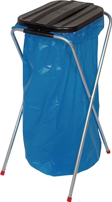 Poubelle publique H810 x L370 x P410 mm - 70 à 120 L - Couvercle noir en plastique_0
