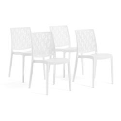 RATTATAN Set 4 Chaises en polypropylène avec fibre de verre empilables pour extérieur et jardin, bar et restaurant, cuisine design moderne - AYDA -_0