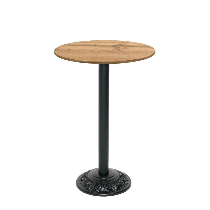 RestooTab - Mange-debout Versailles Ø50cm décor chêne armor - marron fonte TB-VRSFF-R50M-CH.ARM_0