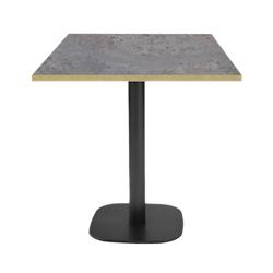 Restootab - Table 70x70cm - modèle Round cladeira chants laiton - marron fonte 3760371511372_0
