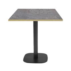 Restootab - Table 70x70cm - modèle Round cladeira chants laiton - marron TB-ROU-7070M-CALD-LAI_0
