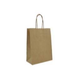 Sac kraft brun lisse poignées ficelles 22+10x30 cm - Vendu par 250 - 3760365400439_0