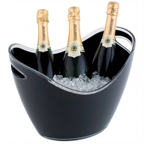SEAU À CHAMPAGNE PROFESSIONNEL EN ACRYLIQUE NOIR APS - 350 MM