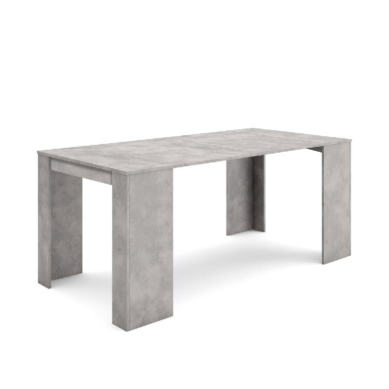 SKRAUT HOME Table console extensible, 180, Pour 8 personnes, Table à Manger, Ciment - gris Bois manufacturé 156_5_0