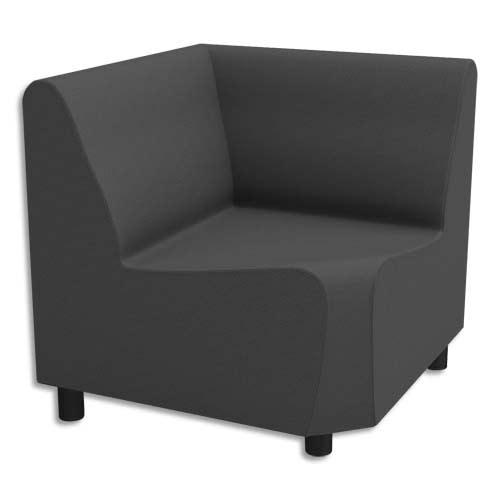 Chauffeuse modulaire d'angle 90° Izar en tissu Trevira gris moyen - Structure métallique_0