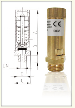Soupape de sûreté en laiton - Air comprimé PN20 - Réf 500_0