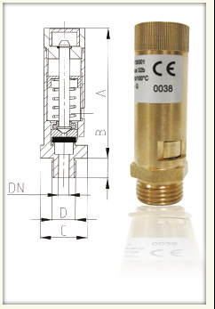 Soupape de sureté en laiton ? Air comprimé pn20 ref ? 500_0