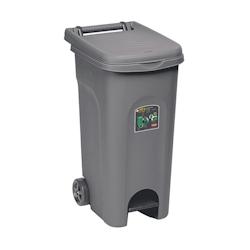 Stefanplast Poubelle à roulettes Lt.120 Bleue à pédales - gris 8003507256033_0