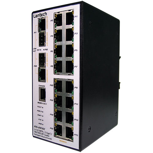 Switch industriel 16 ports + 2 sfp snmp - lantech ies-2216_0