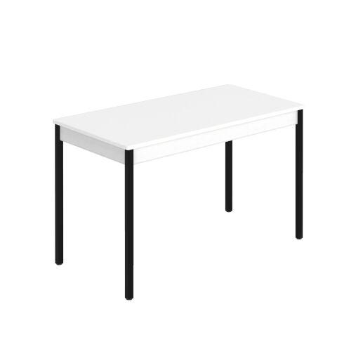 TABLE DE BUREAU MULTI-USAGE ÉCO L 120 X P 60 CM PLATEAU BLANC PIÈTEMENT NOIR