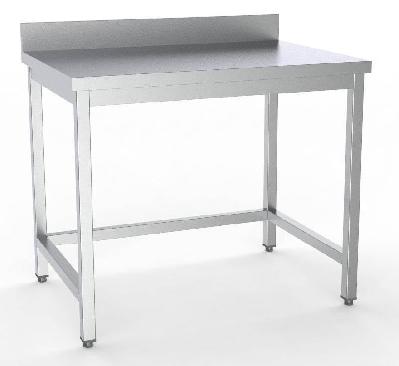 Table inox de travail dessous ouvert démontable avec dosseret profo... - P7333.0040_0