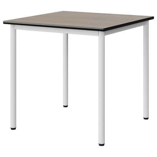 TABLE MALIBU 80X80CM T6 4P STRA CHÊNE 1146/NOIR BLC 9016 - MANUTAN EXPERT