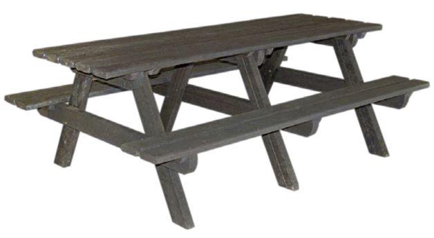 TABLE PIQUE-NIQUE EN PLASTIQUE RECYCLÉ PARAO - Trois pieds - Marron - 200x147x100 cm_0