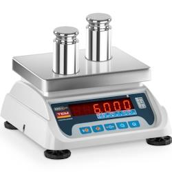 TEM - TEM Balance Poids-Prix Commerce Marché TEKO+LED06T-PLS-B1 (Calibrée, 3 kg/6 kg, 1g/2 g, Écran LED, Batterie jusqu’à 40h, - 4250928699978_0