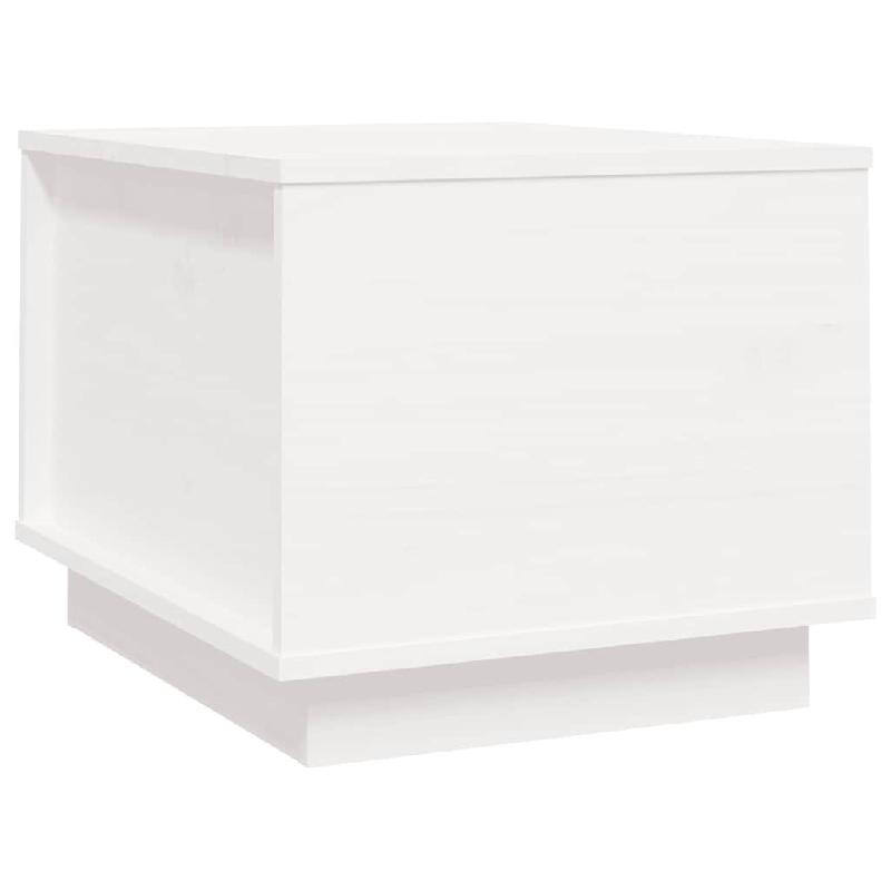 VidaXL Table basse Blanc 40x50x35 cm Bois massif de pin Modèle Luna - 813411_0