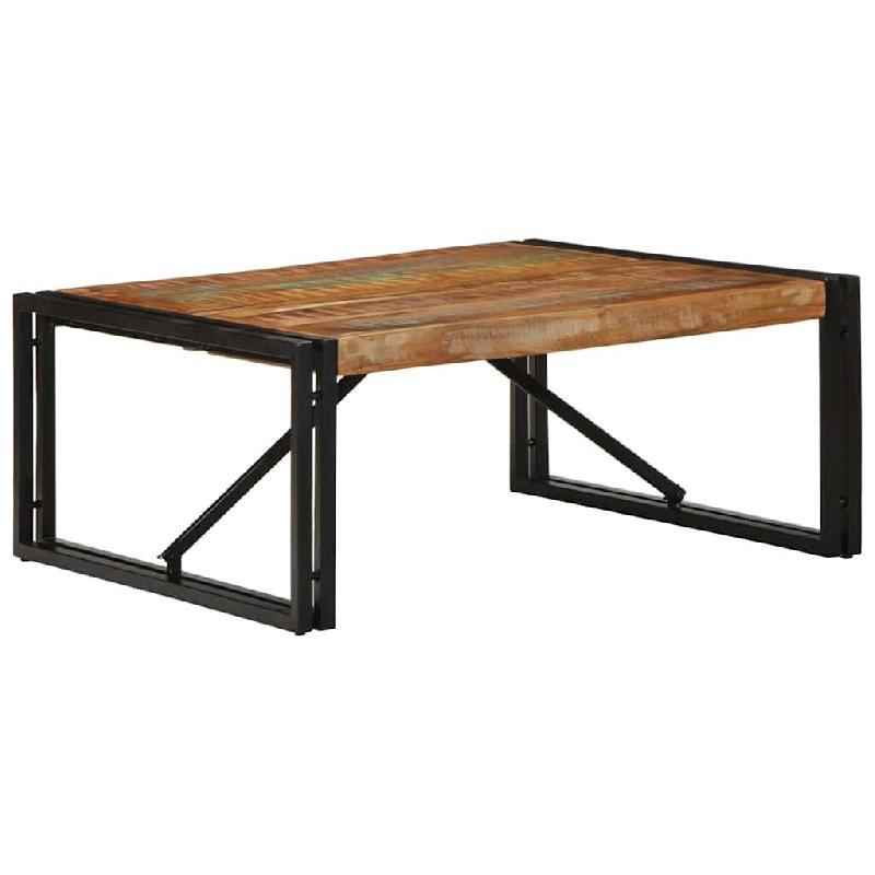 VidaXL Table basse multicolore 80x80x35 cm bois de récupération massif Modèle Imperial Design - 4016671_0