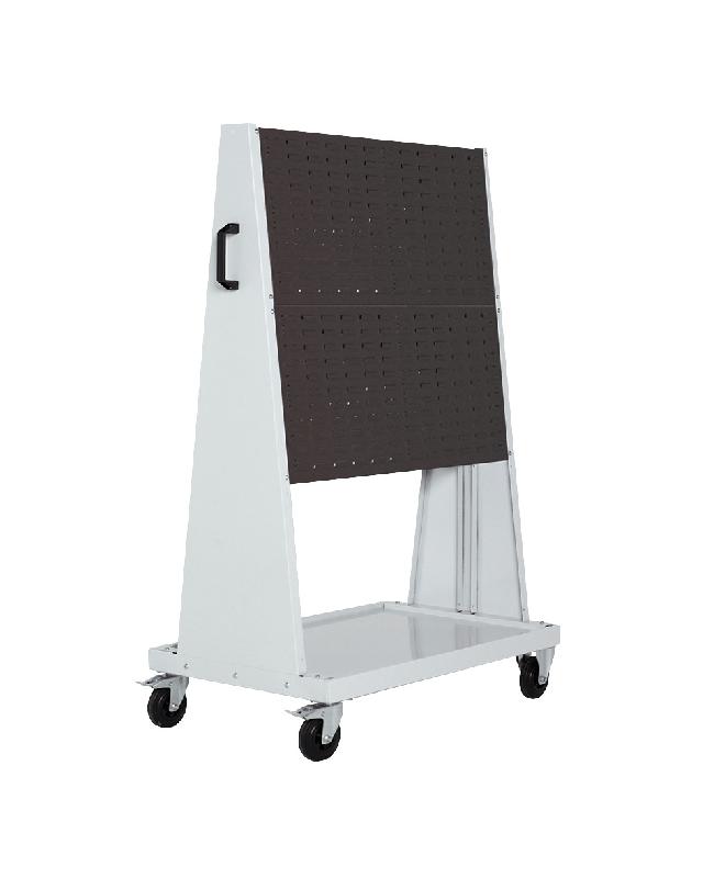 Chariot porte bac - 4 panneaux à bacs - LxPxH : 1000x650x1600 mm - Acier lourd_0