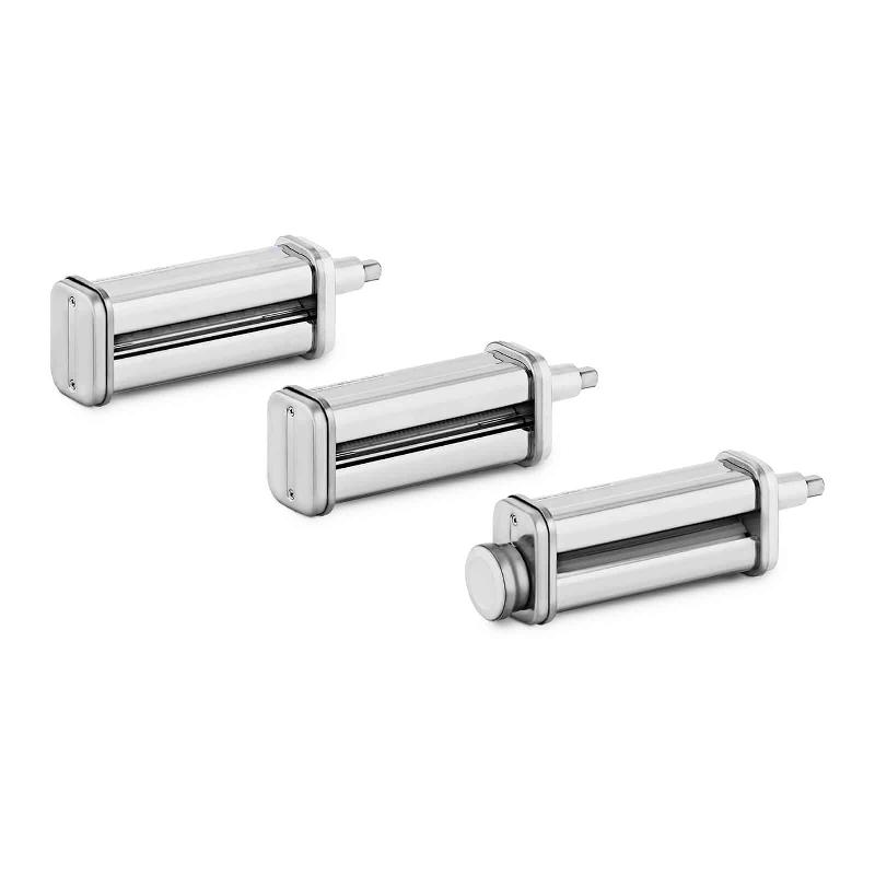 Accessoire à pâtes 3 pièces pour pétrins planétaires - Laminoir à lasagne (1-8 mm), spaghetti et fettuccine en acier inoxydable - Réf : 14_0004698_0