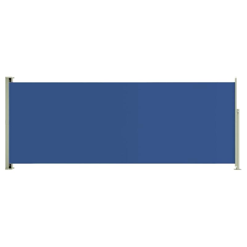 Auvent paravent store brise-vue latéral rétractable - protection visuelle pour patio, jardin, terrasse, balcon - 117 x 300 cm - bleu_0