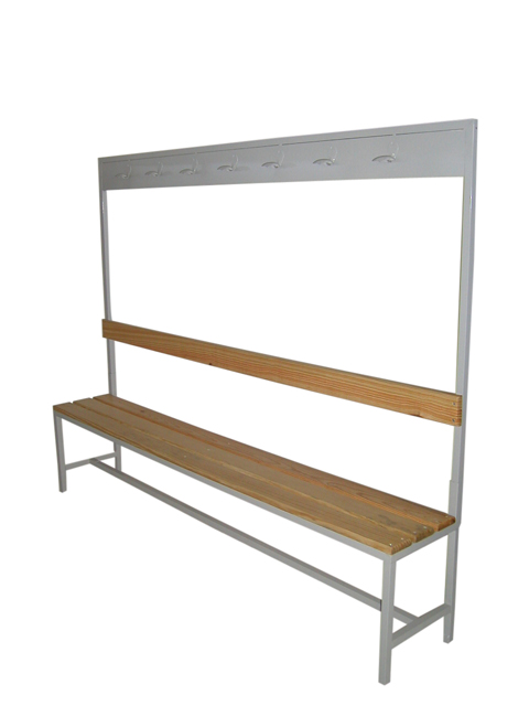 Banc de vestiaire - lattes en pin traité - structure acier carré renforcé - 1m à 2m de longueur_0