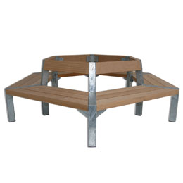 Banc public en bois circulaire norcor entourage_0