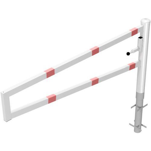 BARRIÈRE PIVOTANTE À BÉTONNER CADENAS-2000 MM- BLANC/ROUGE - SCHAKE