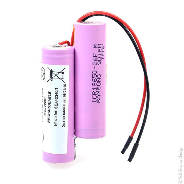 Batterie Li-Ion 2x 18650 2S1P 7.4V 2600mAh F100 - Marque NX - Dimensions compactes_0