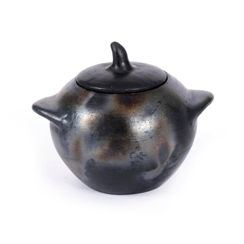 Bazar Bizar Pot en terre cuite 15x13x14  cm noir - noir céramique JAES038B-L_0