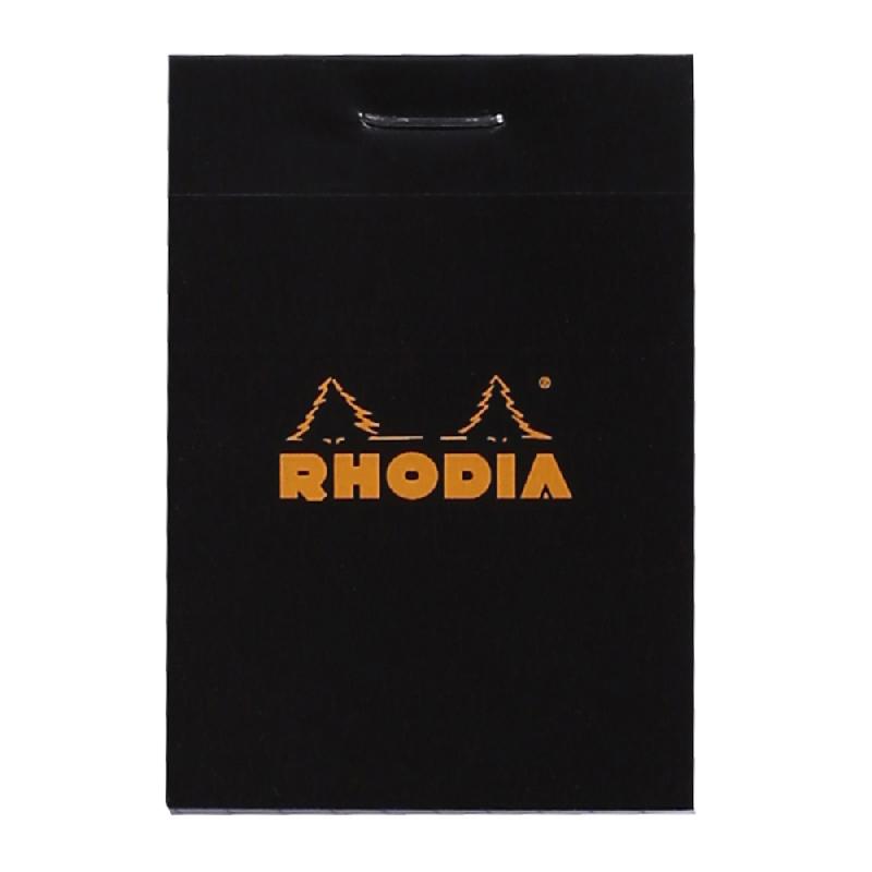 BLOC AGRAFÉ RHODIA N°10 5,2X7,5 CM 80 FEUILLETS PETITS CARREAUX 5X5 80G - NOIR - LOT DE 20