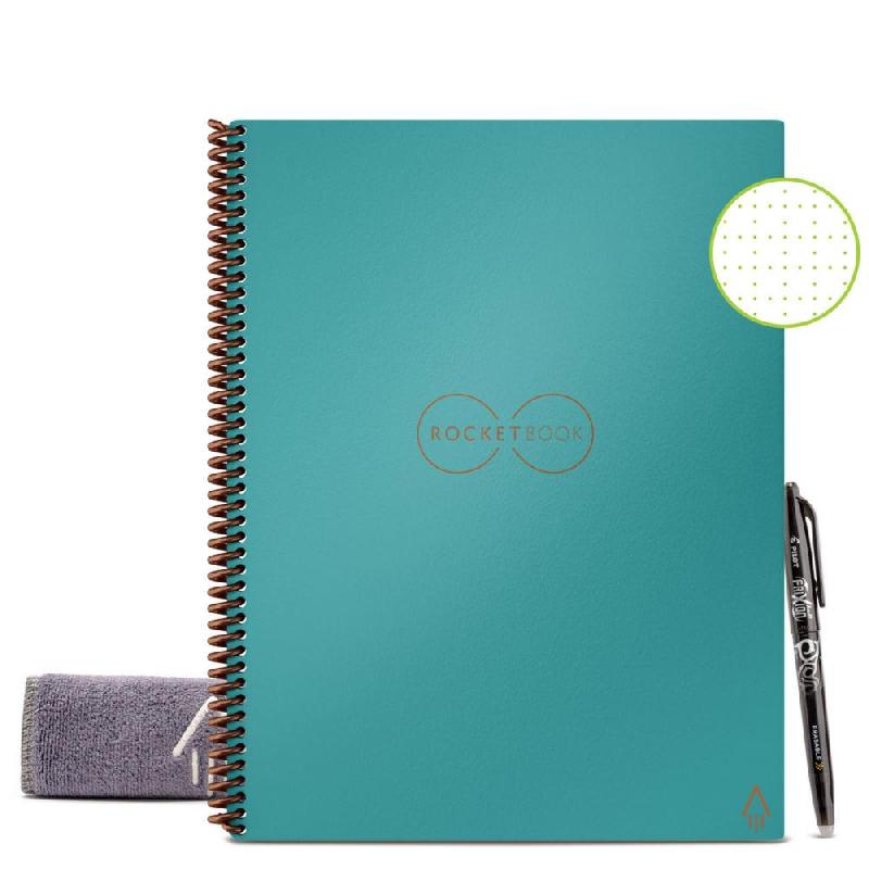 CAHIER CONNECTE ROCKETBOOK CORE LETTER - A4 - REUTILISABLE 32 PAGES A POINTS  - BLEU