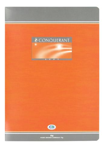LOT DE 5 - CAHIER PIQUÉ CONQUÉRANT SEPT A4 21 X 29,7 CM GRANDS CARREAUX 96 PAGES