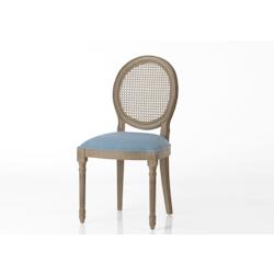 Chaise bleu foncé en acajou Médaillon -  Rectangle Bois Amadeus 50x56 cm - bleu Bois massif 3520071722580_0