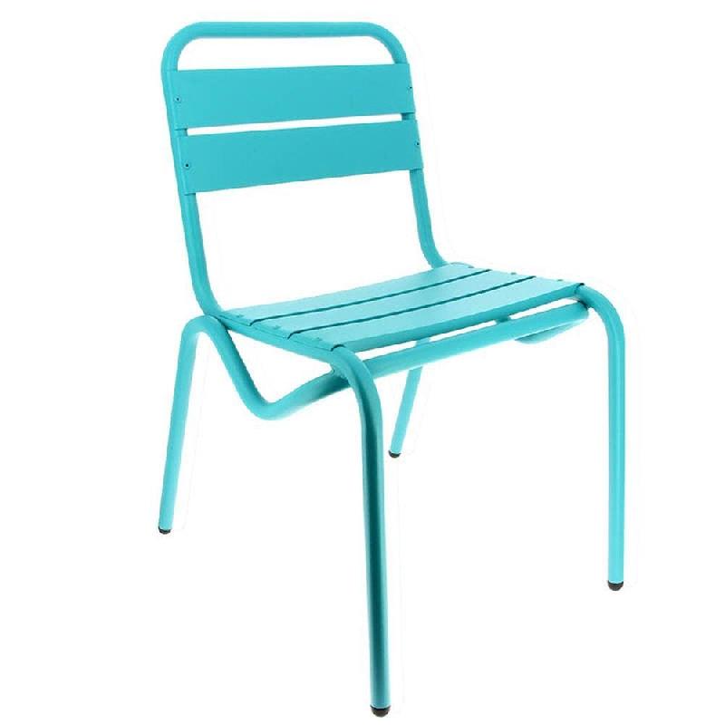 Chaise d'extérieur empilable Avignon en aluminium finition bleu agata par 4_0